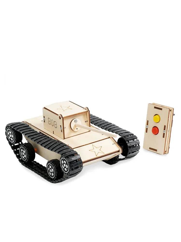 DIY Remote Control Tank Model Science Toys Educational Wooden Steam Assemble Puzzle - ToylandEU