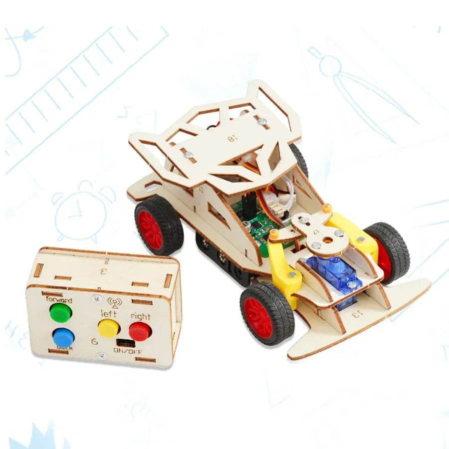 DIY Remote Steering Rear Drive Car Model Science Toys for Kids Physics Kit Educational Children - ToylandEU