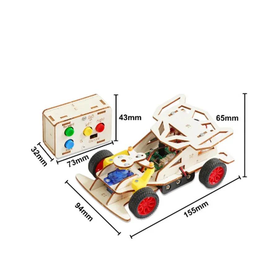 DIY Remote Steering Rear Drive Car Model Science Toys for Kids Physics Kit Educational Children - ToylandEU