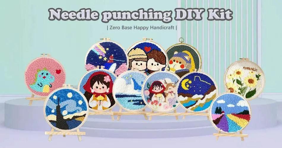  DIY Scenic Punch Needle Embroidery Kit - 20x20cm Frame Set for Beginners, Perfect Handcrafted Home Decor Gift -  ToylandEU™