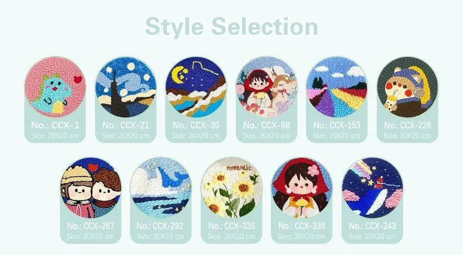  DIY Scenic Punch Needle Embroidery Kit - 20x20cm Frame Set for Beginners, Perfect Handcrafted Home Decor Gift -  ToylandEU™