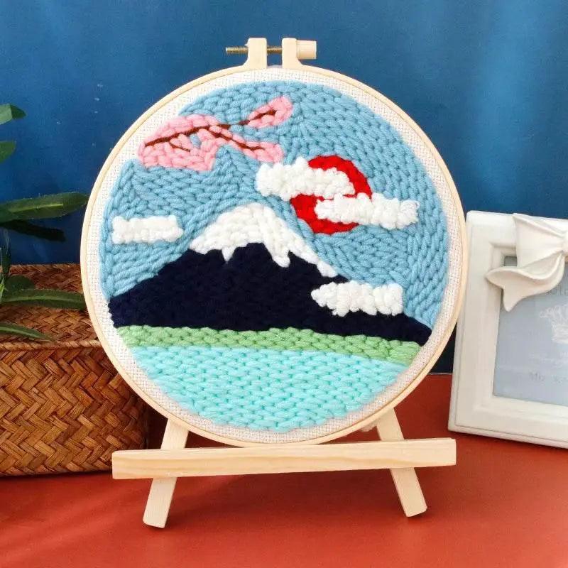  DIY Scenic Punch Needle Embroidery Kit - 20x20cm Frame Set for Beginners, Perfect Handcrafted Home Decor Gift -  ToylandEU™