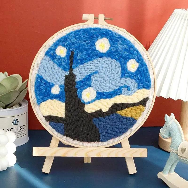  DIY Scenic Punch Needle Embroidery Kit - 20x20cm Frame Set for Beginners, Perfect Handcrafted Home Decor Gift -  ToylandEU™