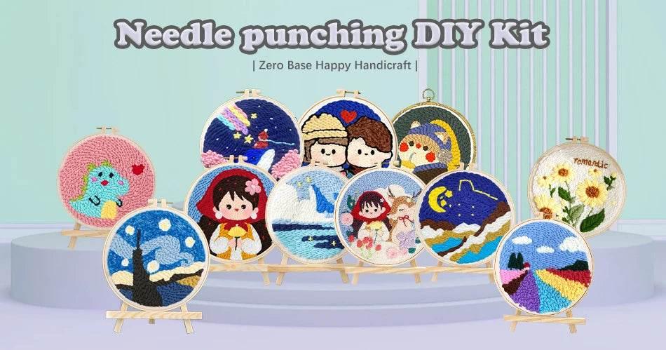 DIY-Stickset mit malerischer Punch-Needle-Technik – 20 x 20 cm Rahmenset für Anfänger, perfektes handgefertigtes Geschenk zur Heimdekoration – ToylandEU
