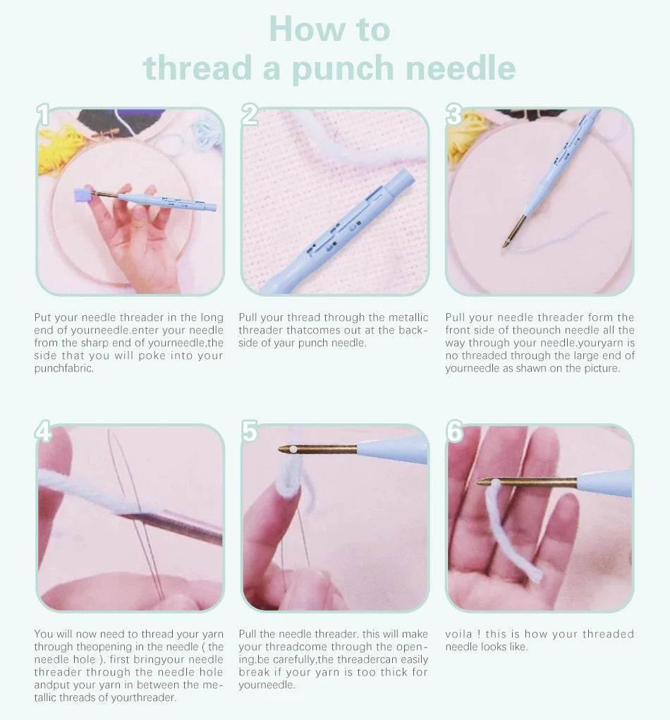 DIY-Stickset mit malerischer Punch-Needle-Technik – 20 x 20 cm Rahmenset für Anfänger, perfektes handgefertigtes Geschenk zur Heimdekoration – ToylandEU