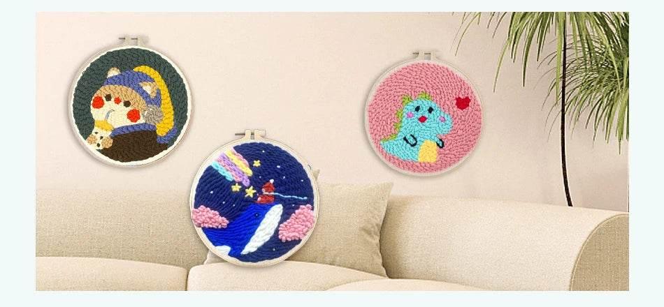 DIY-Stickset mit malerischer Punch-Needle-Technik – 20 x 20 cm Rahmenset für Anfänger, perfektes handgefertigtes Geschenk zur Heimdekoration – ToylandEU