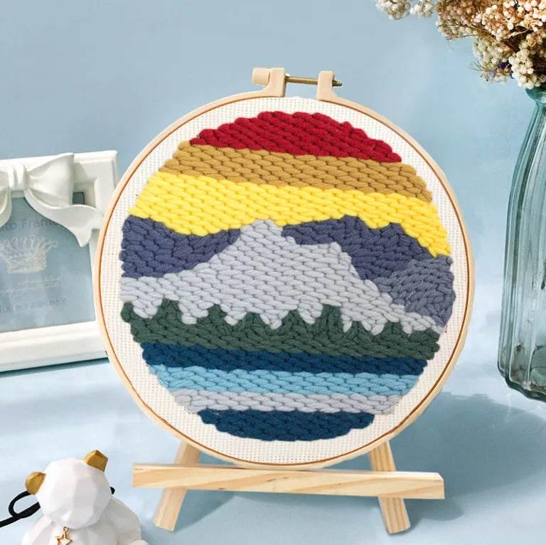 DIY-Stickset mit malerischer Punch-Needle-Technik – 20 x 20 cm Rahmenset für Anfänger, perfektes handgefertigtes Geschenk zur Heimdekoration – ToylandEU