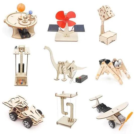  DIY Science Toys Children Educational STEM Kits Car Dinosaur Model Technologia Experimental Tool Wood Puzzle Games School Supply -  ToylandEU™