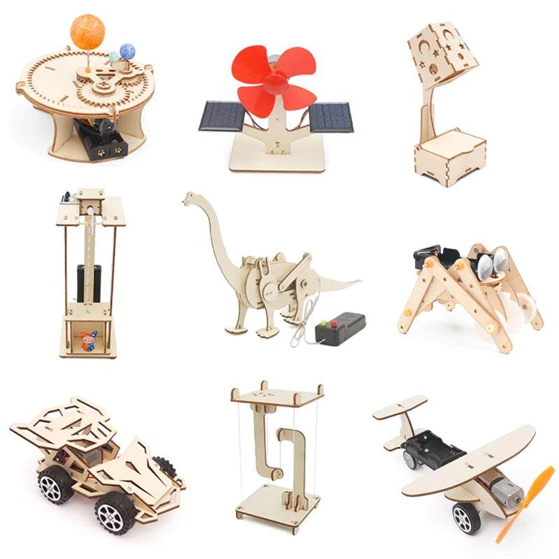 DIY Science Toys Children Educational STEM Kits Car Dinosaur Model Technologia Experimental Tool Wood Puzzle Games School Supply - ToylandEU