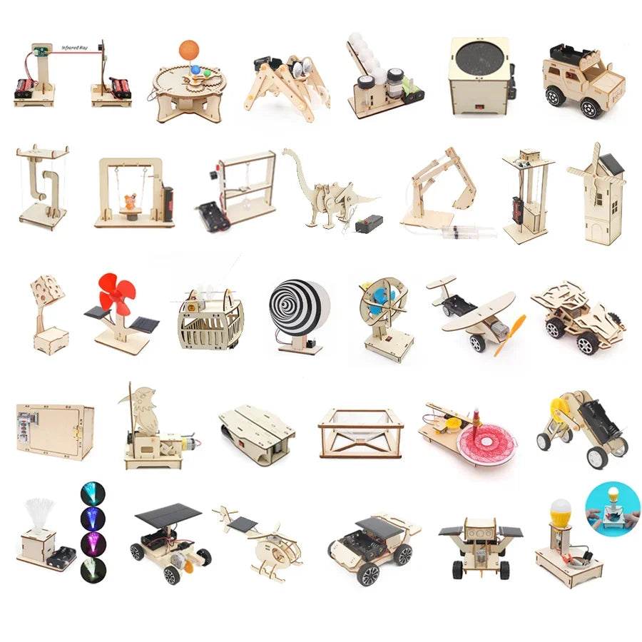 DIY Science Toys Children Educational STEM Kits Car Dinosaur Model Technologia Experimental Tool Wood Puzzle Games School Supply - ToylandEU