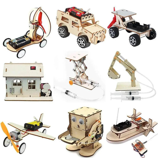  DIY Science Toys Children Educational STEM Projects Kits 3D Assemble Car Boat Model Wood Puzzle Toy Scientific Experiment Kit -  ToylandEU™