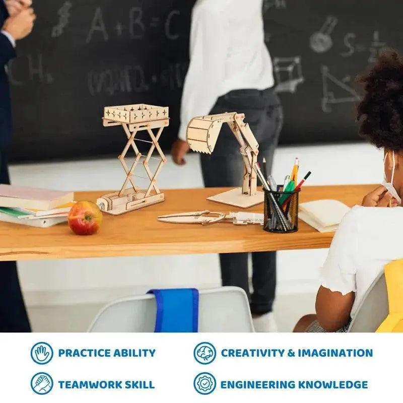  DIY Scientific Experimental Platform Excavator Puzzle Toy Hydraulic Arm Engineering Model Children's Education Gift -  ToylandEU™