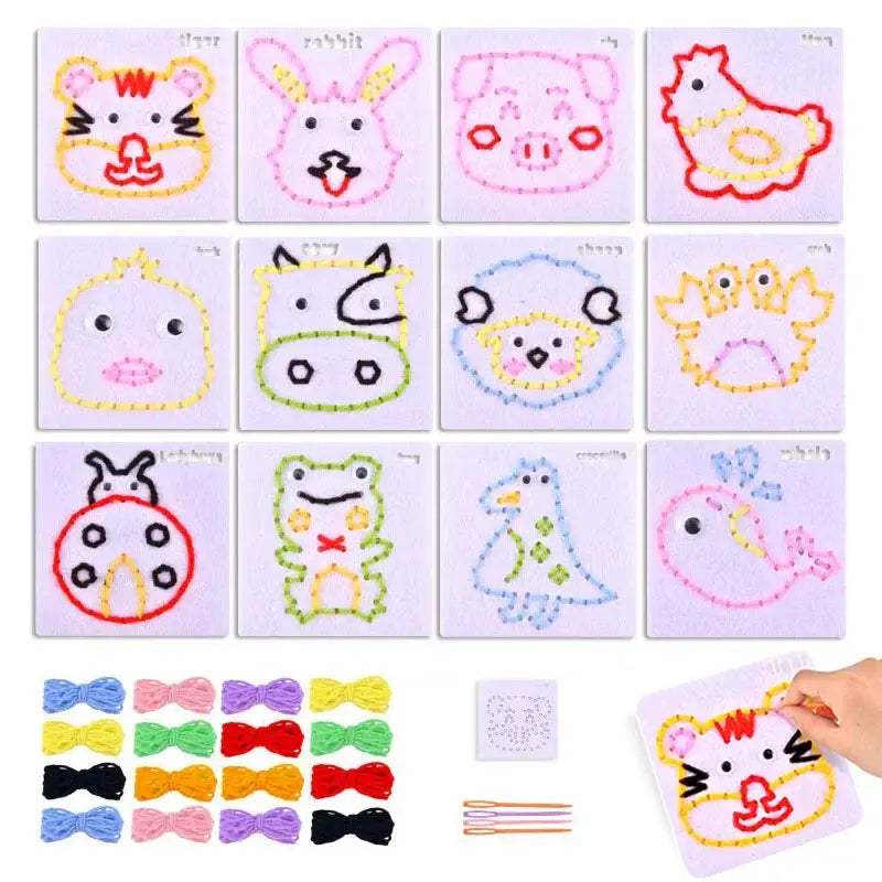 DIY Sewing Kit for Kids Montessori Fine Motor Skills - ToylandEU
