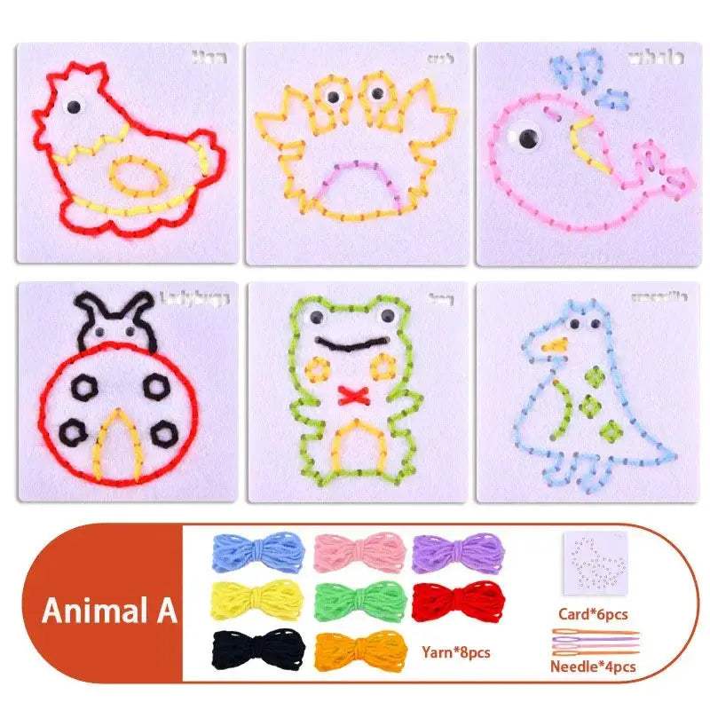 DIY Sewing Kit for Kids Montessori Fine Motor Skills - ToylandEU