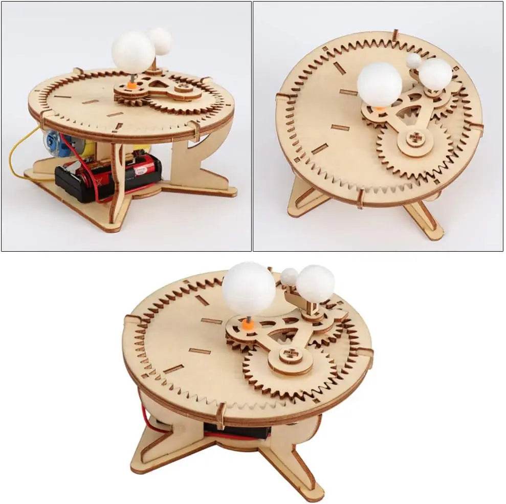 DIY Solar System Model Kit Wooden Puzzle Mechanical Set Assembling Sun Earth Moon Planet Educational Science Toys for Kids - ToylandEU