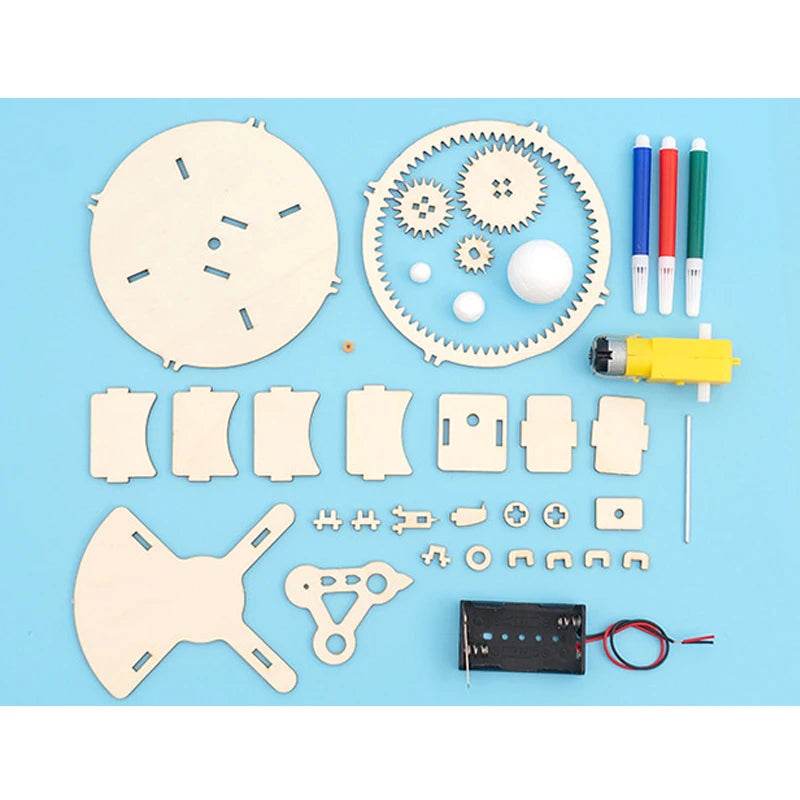 DIY Solar System Model Kit Wooden Puzzle Mechanical Set Assembling Sun Earth Moon Planet Educational Science Toys for Kids - ToylandEU