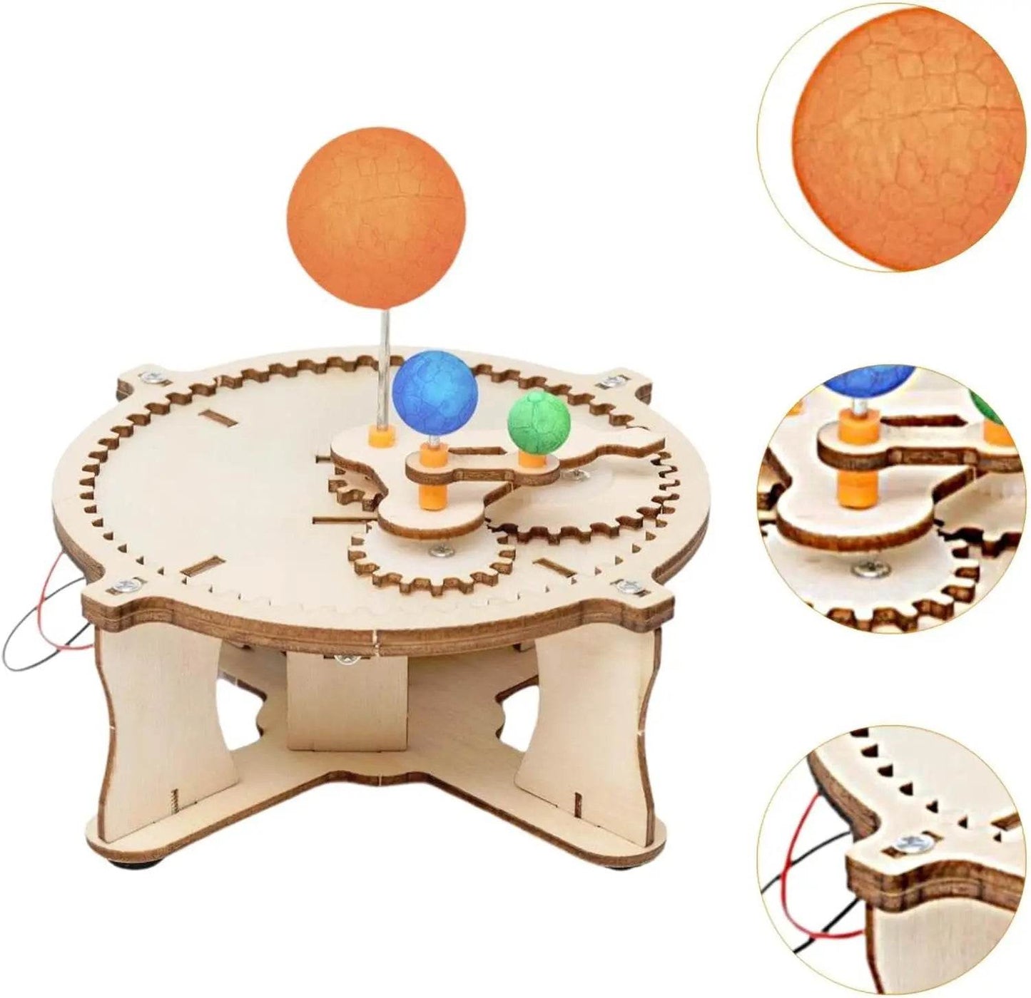 DIY Solar System Model Kit Wooden Puzzle Mechanical Set Assembling Sun Earth Moon Planet Educational Science Toys for Kids - ToylandEU