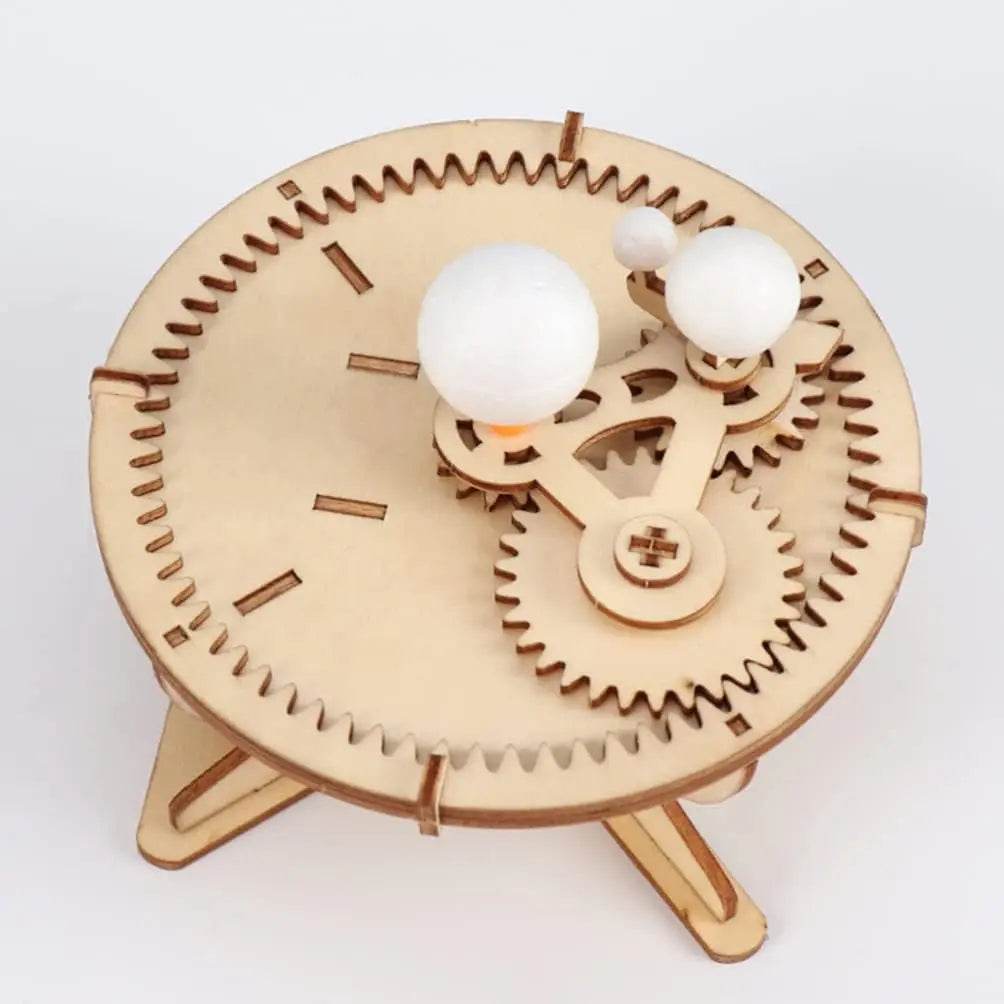 DIY Solar System Model Kit Wooden Puzzle Mechanical Set Assembling Sun Earth Moon Planet Educational Science Toys for Kids - ToylandEU