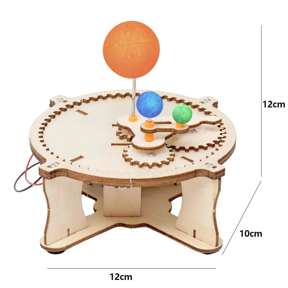 DIY Solar System Model Kit Wooden Puzzle Mechanical Set Assembling Sun Earth Moon Planet Educational Science Toys for Kids - ToylandEU