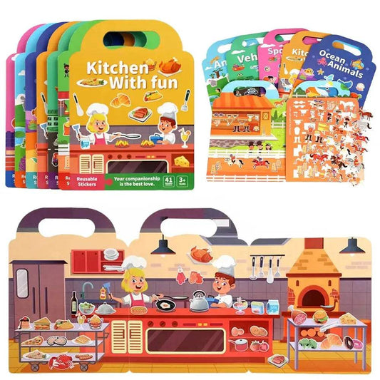  DIY Sticker Book Kids Portable Reusable Activity -  ToylandEU™