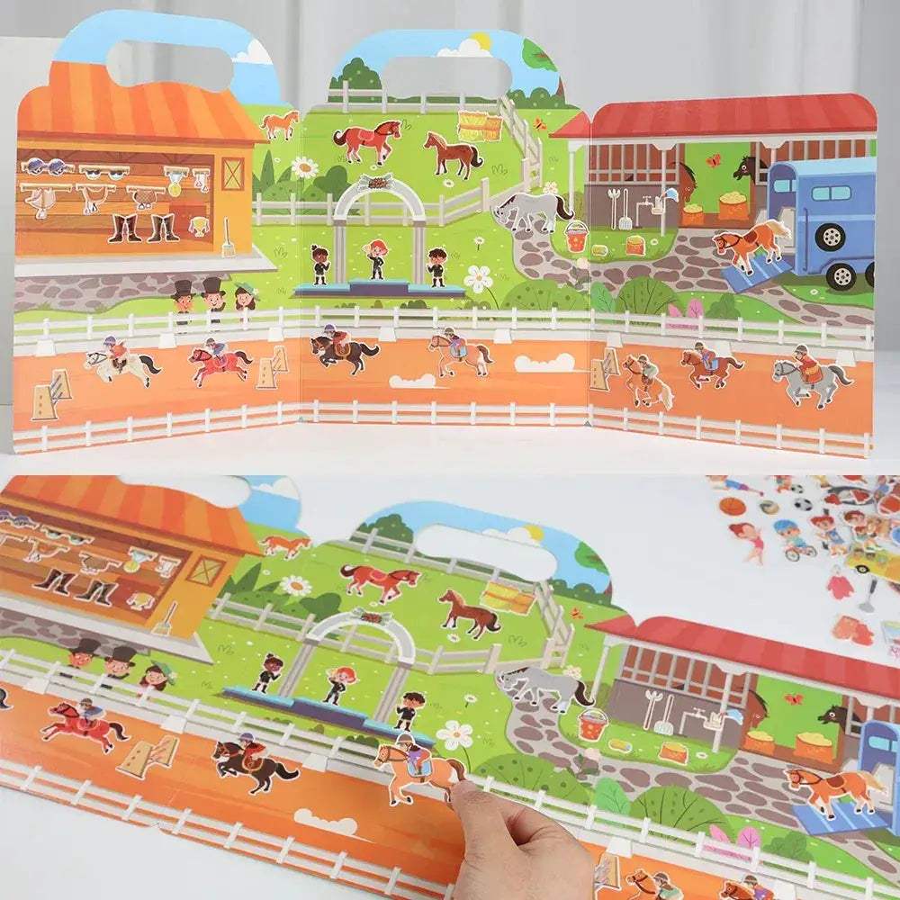 DIY Sticker Book Kids Portable Reusable Quiet Busy Activity - ToylandEU