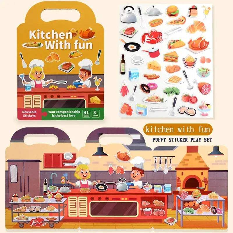 DIY Sticker Book Kids Portable Reusable Quiet Busy Activity - ToylandEU