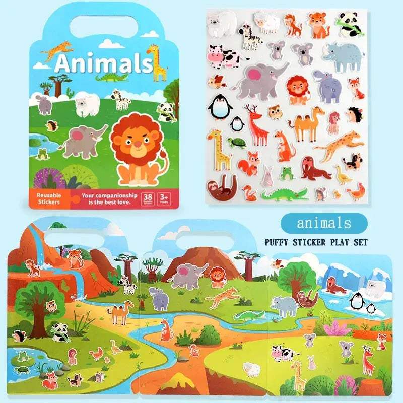 DIY Sticker Book Kids Portable Reusable Quiet Busy Activity - ToylandEU