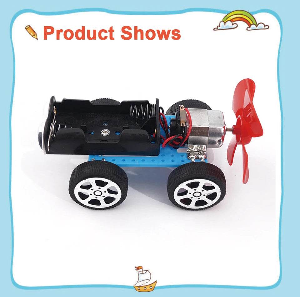 DIY Wind Power Car Assemble Science Model Materials Kits School Projects Teaching Kids Educational Toys Puzzle Equipment Toys - ToylandEU