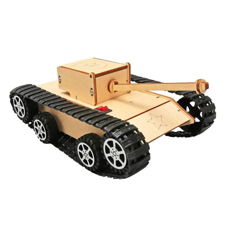 DIY Wooden 3D Puzzle Tank Model Science Kit Assembly Toys Rc Tank Physics Electronic School Project Scientific Experiment Toys - ToylandEU