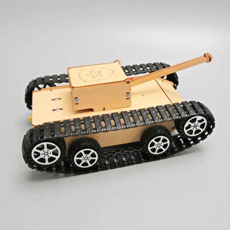 DIY Wooden 3D Puzzle Tank Model Science Kit Assembly Toys Rc Tank Physics Electronic School Project Scientific Experiment Toys - ToylandEU