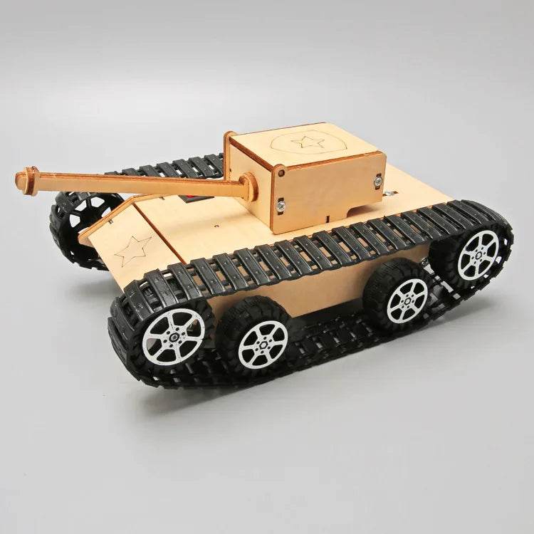 DIY Wooden 3D Puzzle Tank Model Science Kit Assembly Toys Rc Tank Physics Electronic School Project Scientific Experiment Toys - ToylandEU