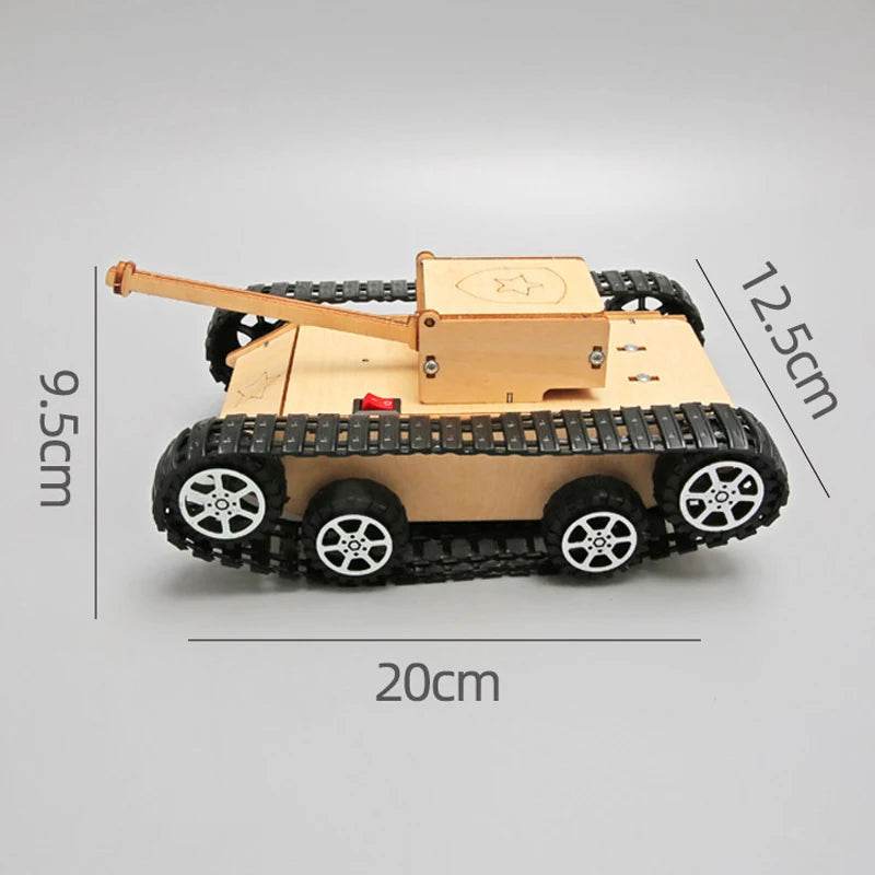 DIY Wooden 3D Puzzle Tank Model Science Kit Assembly Toys Rc Tank Physics Electronic School Project Scientific Experiment Toys - ToylandEU