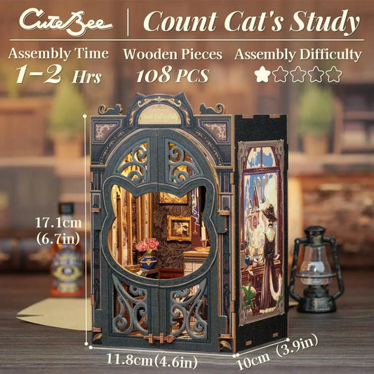  DIY Wooden Book Nook Dollhouse Kit CE Certified -  ToylandEU™