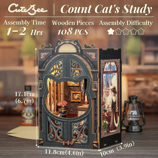  DIY Wooden Book Nook Dollhouse Kit CE Certified -  ToylandEU™