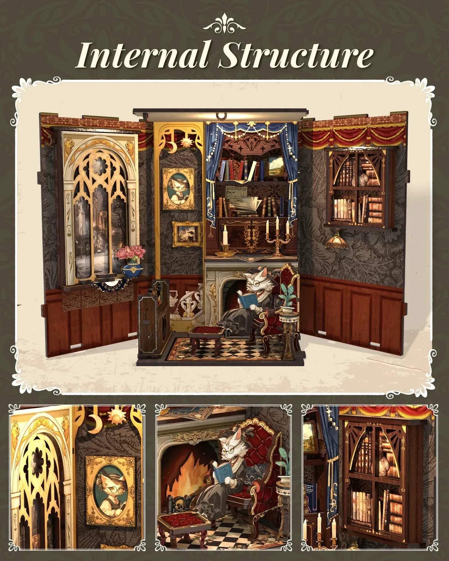 DIY Wooden Book Nook Dollhouse Kit With Easy Assembly - ToylandEU