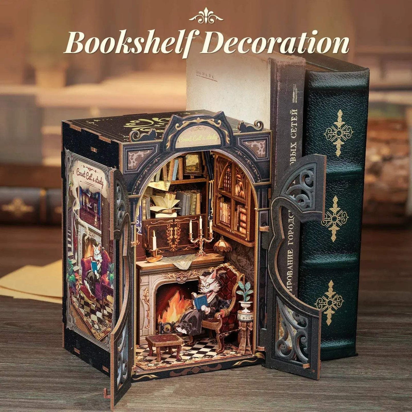 DIY Wooden Book Nook Dollhouse Kit With Easy Assembly - ToylandEU