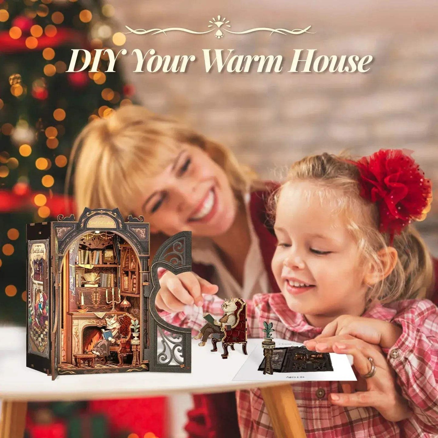 DIY Wooden Book Nook Dollhouse Kit With Easy Assembly - ToylandEU