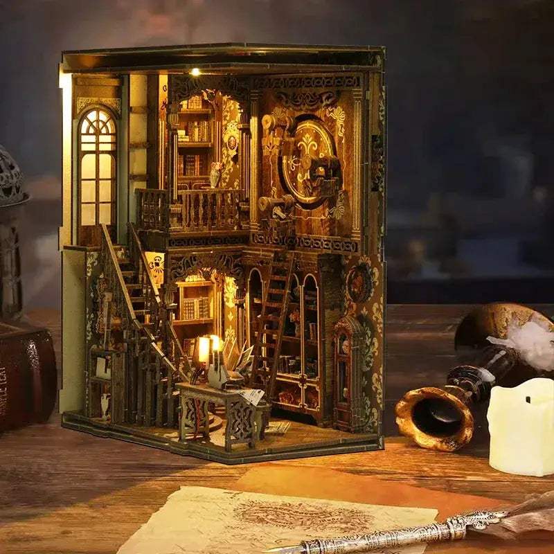 DIY Wooden Book Nook Insert Kit For Dollhouses Decorative - ToylandEU