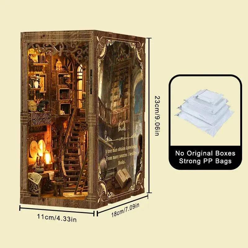 DIY Wooden Book Nook Insert Kit For Dollhouses Decorative - ToylandEU