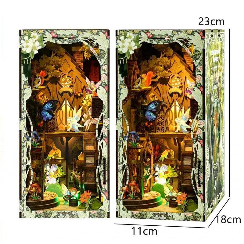 DIY Wooden Book Nook Insert Kit For Dollhouses Decorative - ToylandEU