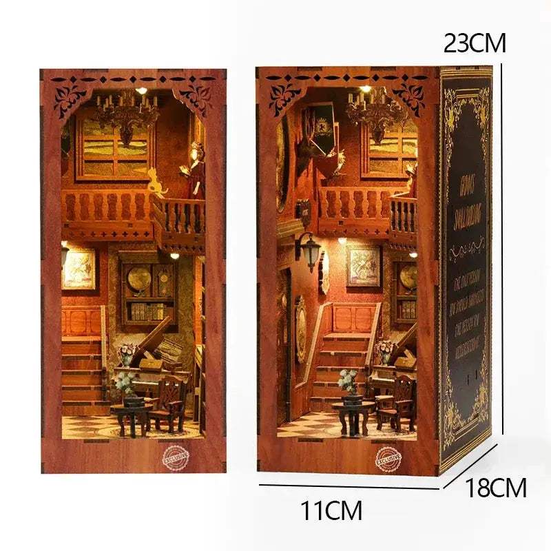 DIY Wooden Book Nook Insert Kit For Dollhouses Decorative - ToylandEU