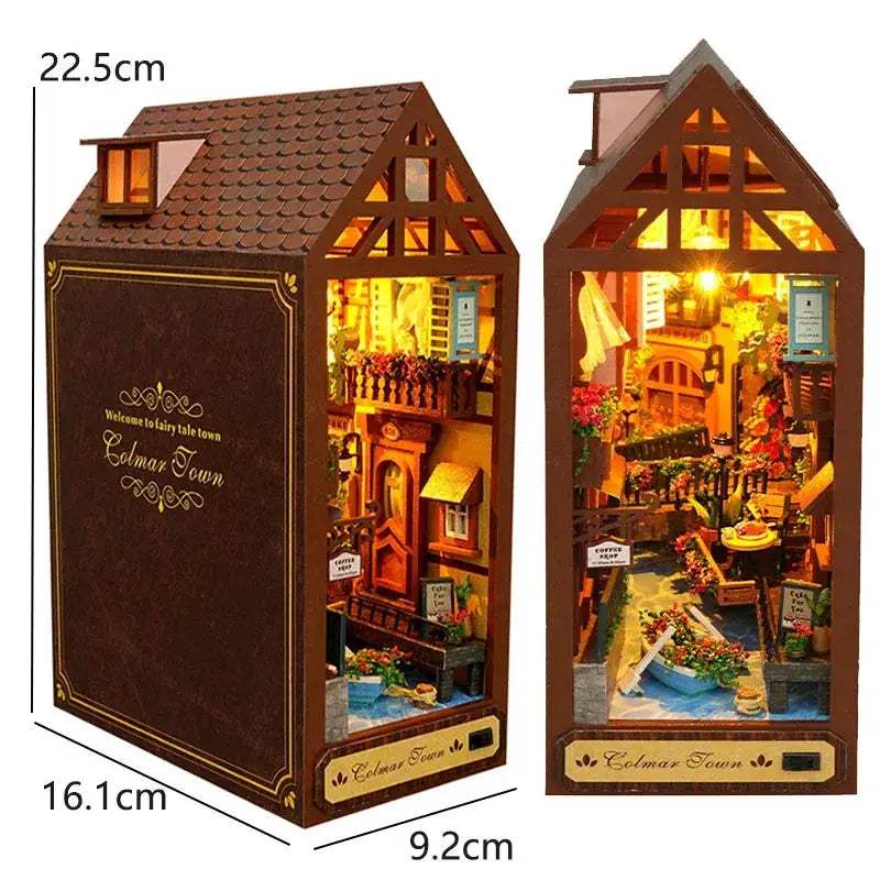DIY Wooden Book Nook Insert Kit For Dollhouses Decorative - ToylandEU