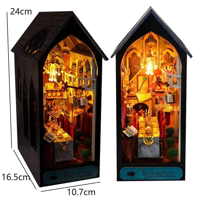 DIY Wooden Book Nook Insert Kit For Dollhouses Decorative - ToylandEU