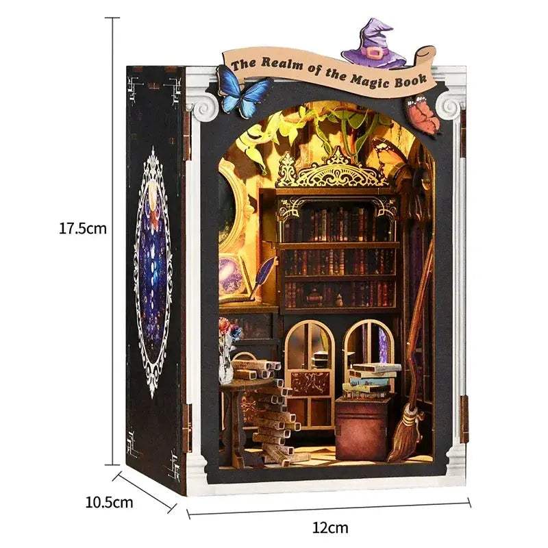 DIY Wooden Book Nook Insert Kit For Dollhouses Decorative - ToylandEU