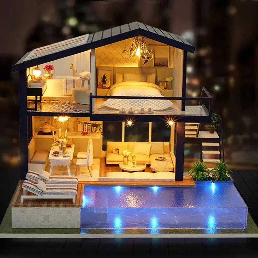  DIY Wooden Doll House Kit With Furniture For Beginners -  ToylandEU™