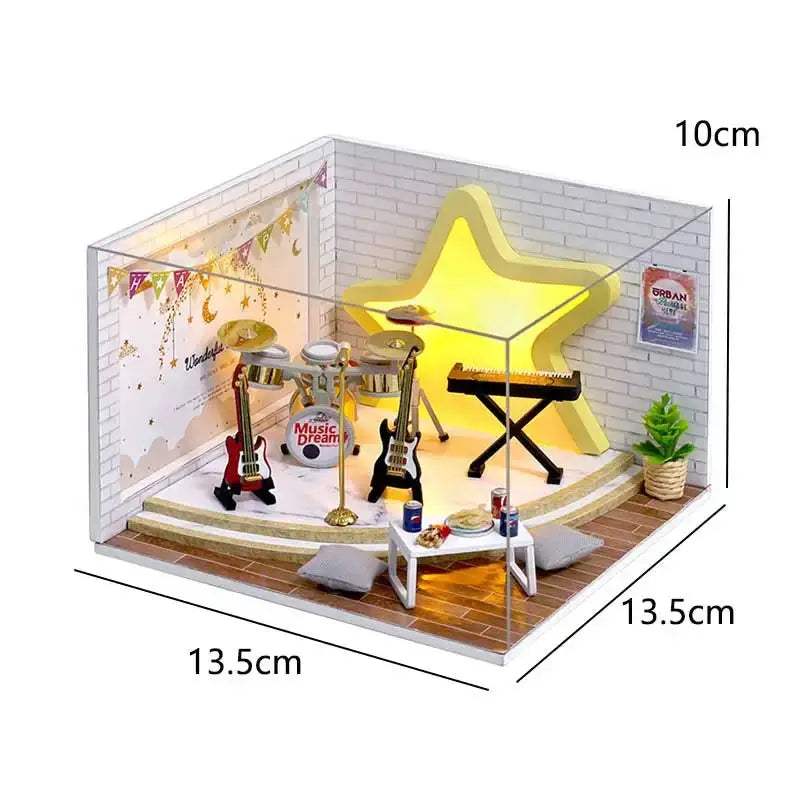 DIY Wooden Dollhouse Coffee Shop Kit For Kids Gift - ToylandEU