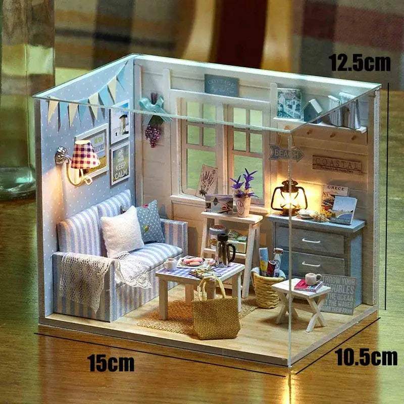 DIY Wooden Dollhouse Coffee Shop Kit For Kids Gift - ToylandEU