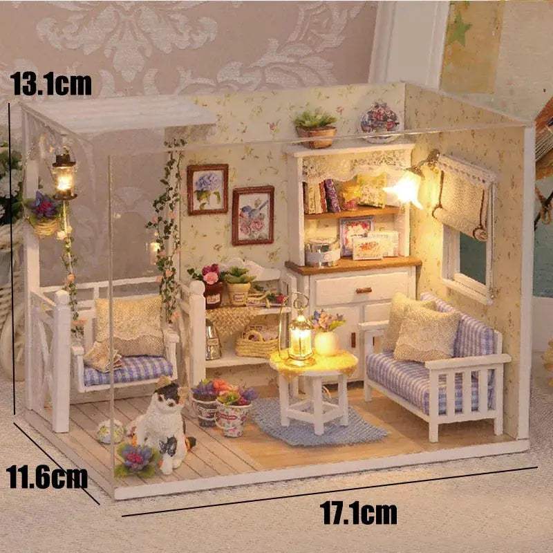 DIY Wooden Dollhouse Coffee Shop Kit For Kids Gift - ToylandEU