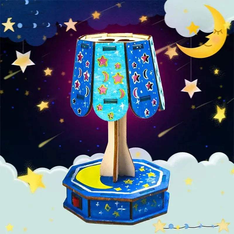 DIY Wooden Lamp Kit Colorful 3D Puzzle Table Light - ToylandEU