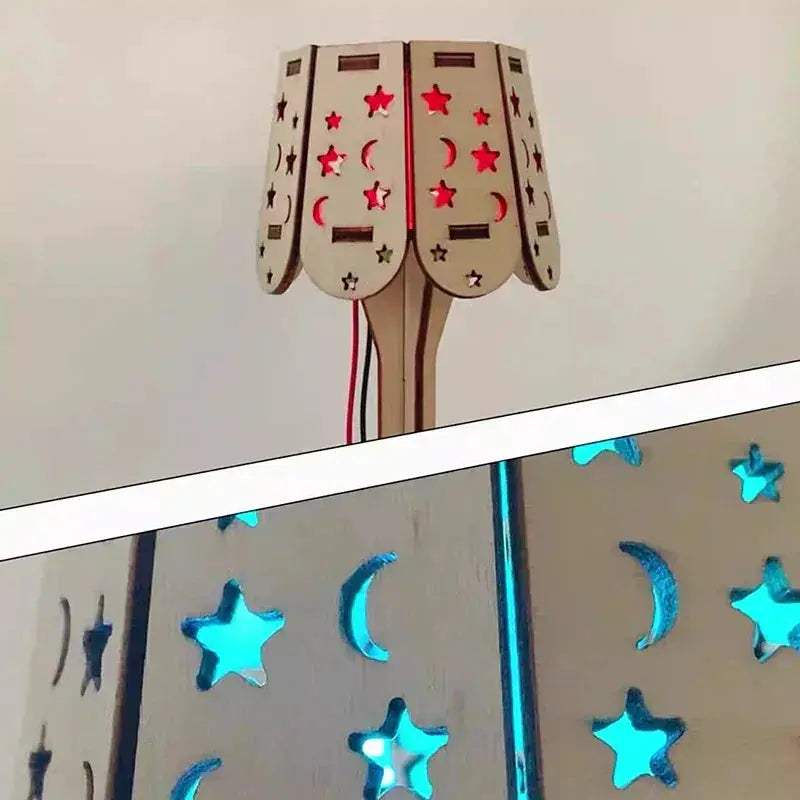 DIY Wooden Lamp Kit Colorful 3D Puzzle Table Light - ToylandEU